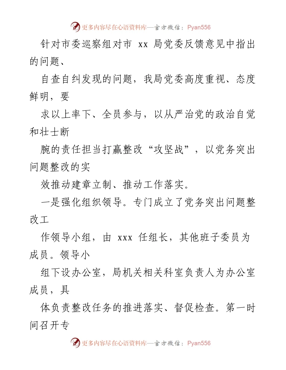 [工作总结] 党务整改 - 中共xx局党务突出问题整改情况报告.docx_第2页