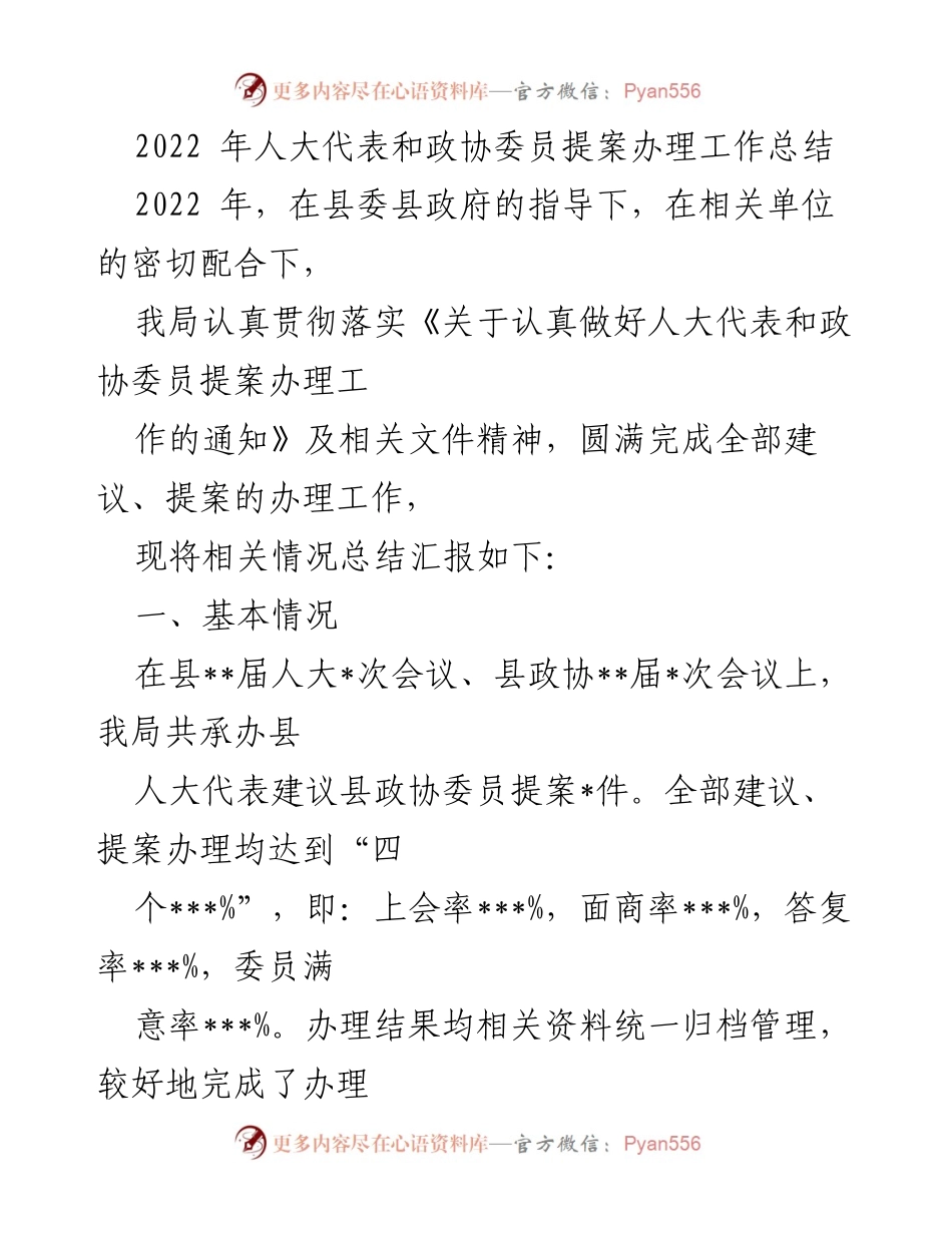 [工作总结] 人大政协提案办理 - 2022年人大代表与政协委员提案办理工作总结.docx_第1页