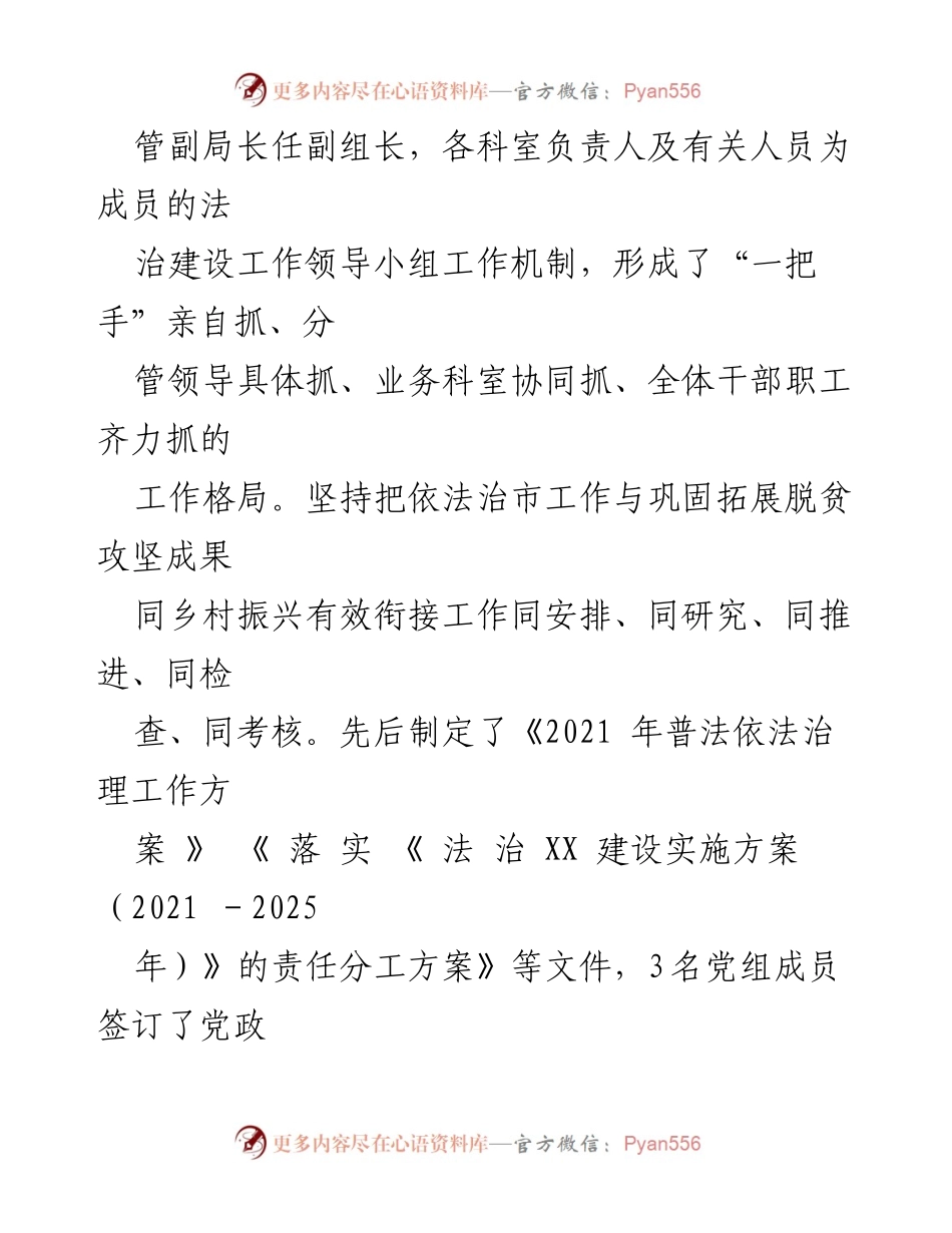 [工作总结] 依法治市工作进展 - 2021年依法治市工作进展情况报告.docx_第2页