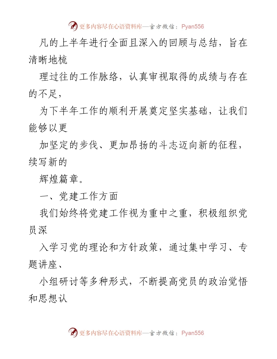 [工作总结] 党建工作 - 2024年上半年党建与业务工作总结.docx_第2页