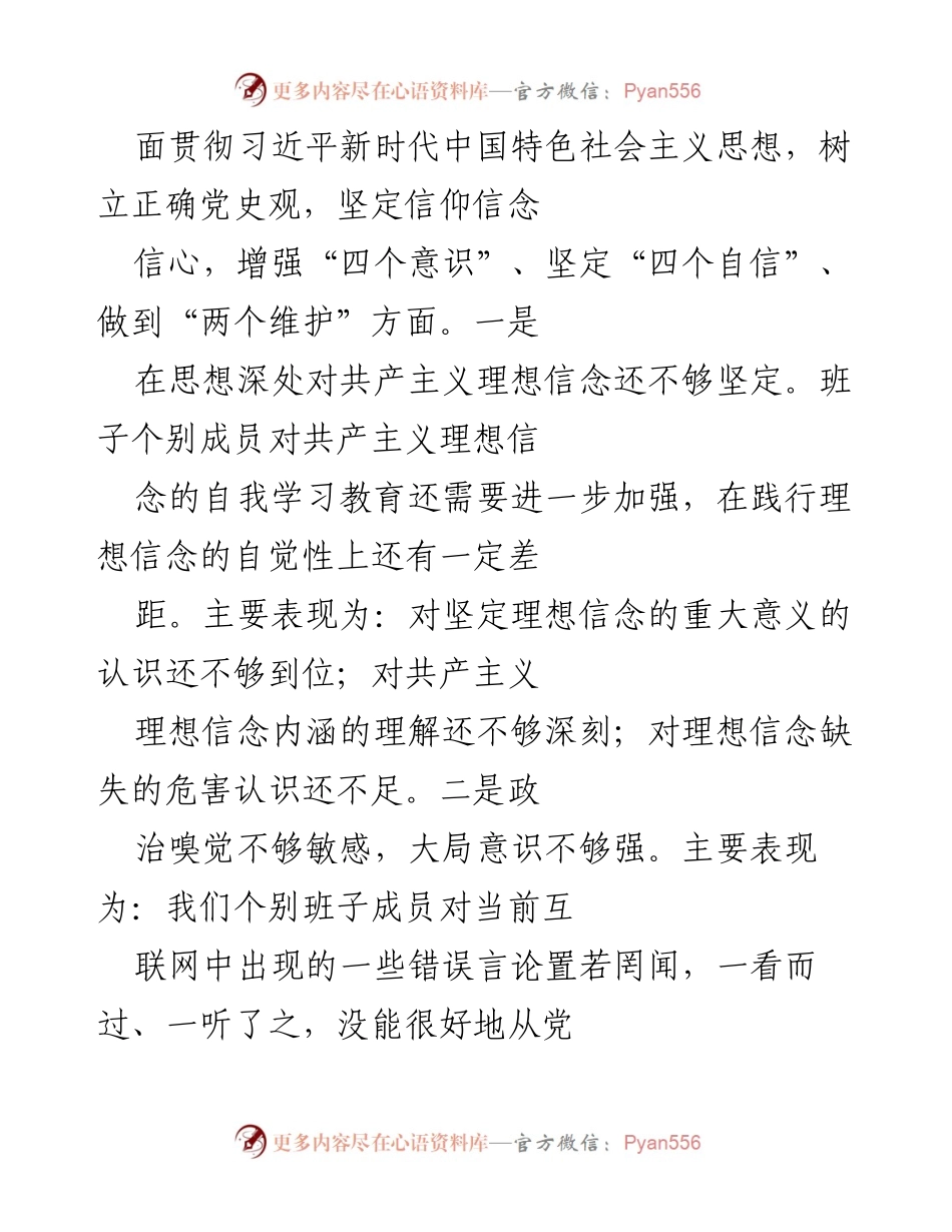 [工作总结] 党史学习教育专题民主生活会 - 党史学习教育专题民主生活会检视剖析报告.docx_第2页