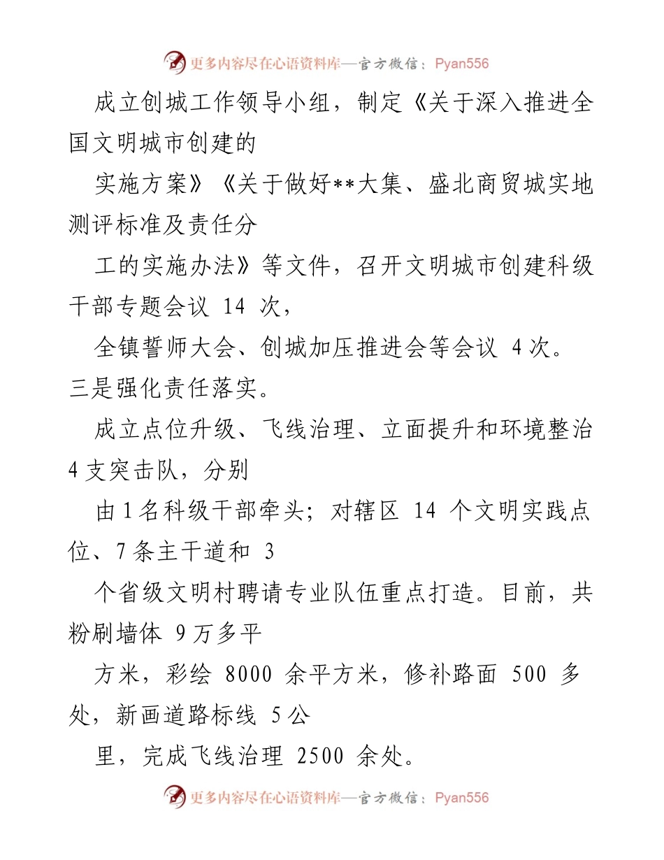 [工作总结] 乡镇文明城市创建 - 乡镇文明城市创建工作总结与经验分享_1.docx_第2页