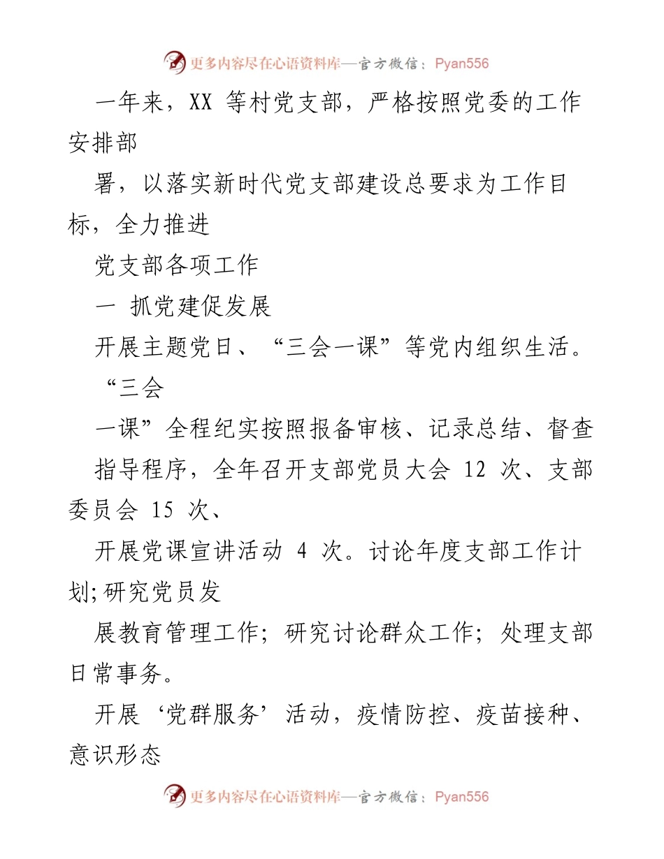 [工作总结] 党建工作会议 - 2022年XX村党建工作述职总结.docx_第2页
