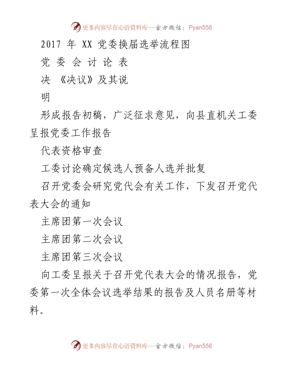 [工作总结] 党委换届选举 - XX 党委换届选举工作流程与总结报告.docx_第1页