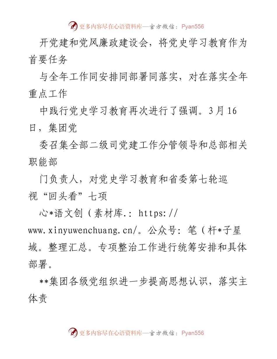 [工作总结] 党史学习教育 - __集团党委党史学习教育实施情况汇报__.docx_第2页