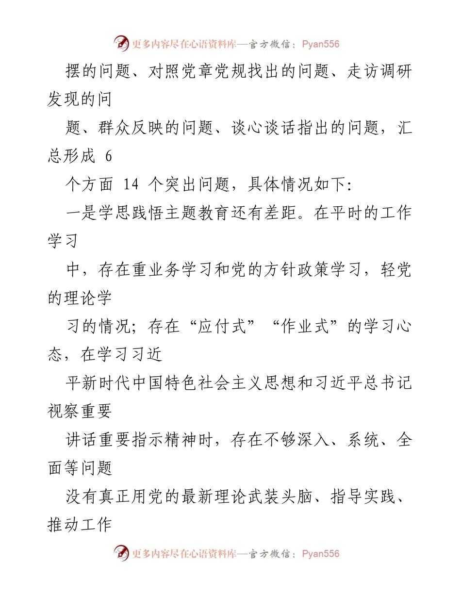 [工作总结] 党委班子主题教育 - 2023年党委班子成员主题教育问题查摆总结.docx_第2页