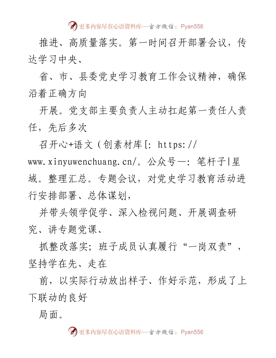 [工作总结] 党史学习教育 - 党支部党史学习教育专题组织生活会情况报告.docx_第2页