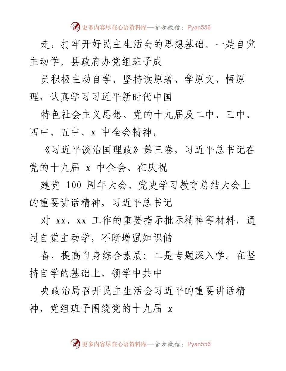 [工作总结] 党员领导干部民主生活会 - 深入学习贯彻习近平新时代中国特色社会主义思想，确保高质量民主生活会准备工作.docx_第2页