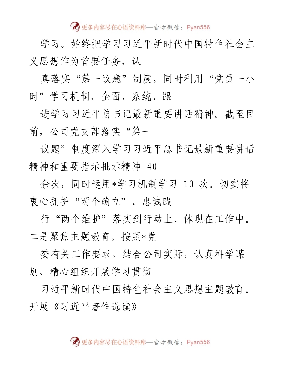 [工作总结] 企业支部 - 2023年企业支部党建工作总结报告.docx_第2页