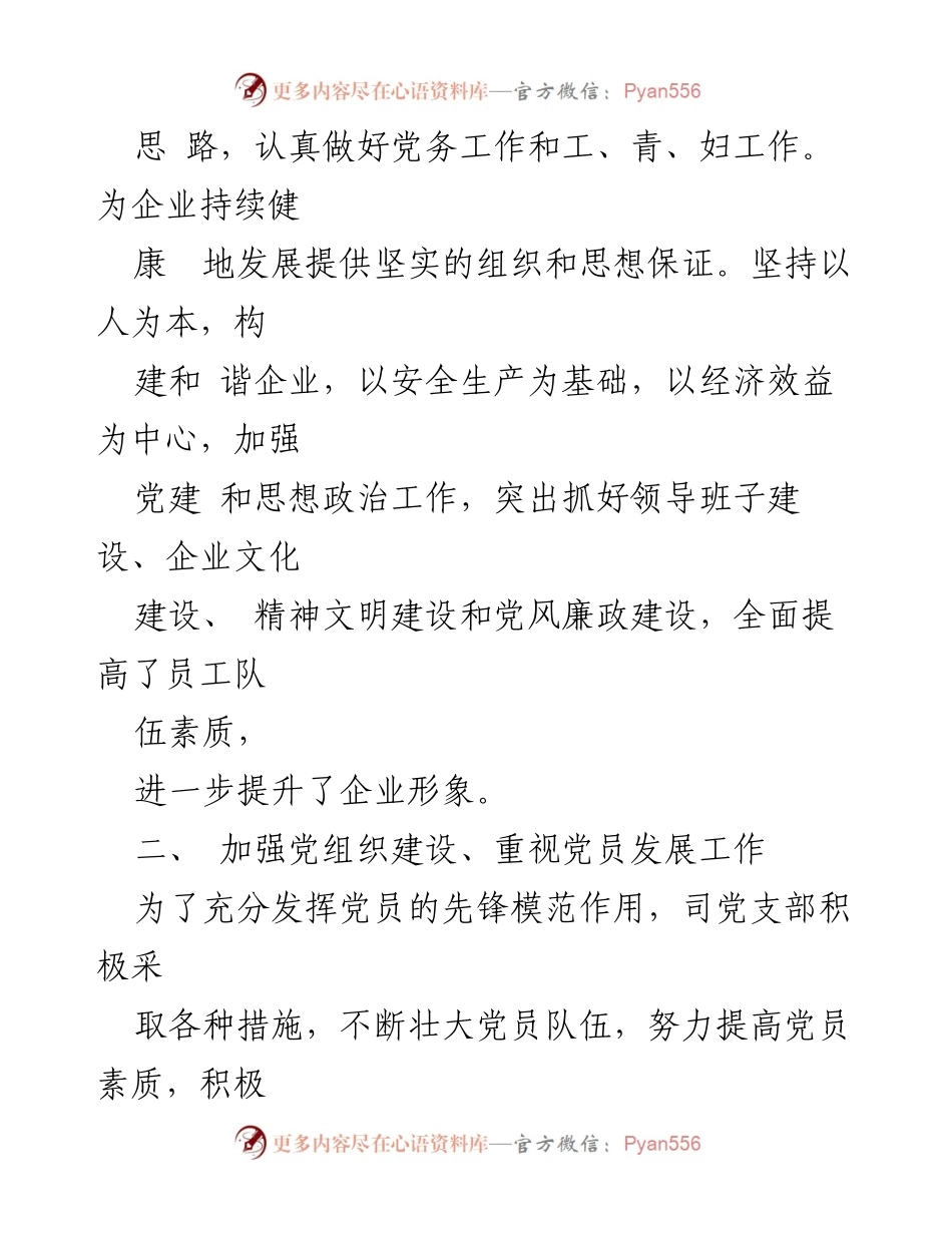 [工作总结] 企业党支部 - 2023年企业党支部工作总结报告.docx_第2页