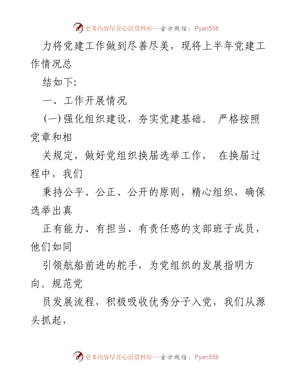 [工作总结] 党建工作 - 2024年上半年党建工作总结报告_7.docx_第2页