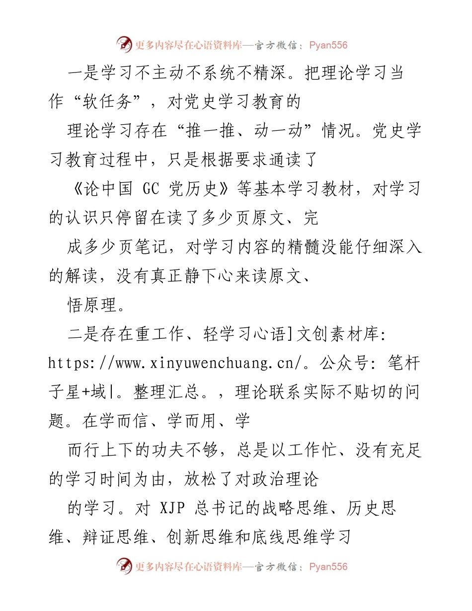[工作总结] 党史学习教育活动 - 深入检视党史学习教育中的问题与整改措施.docx_第2页
