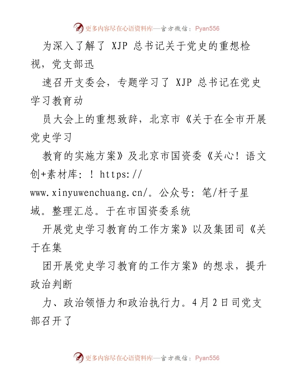 [工作总结] 党史学习教育 - 司党支部党史学习教育阶段性工作总结.docx_第2页