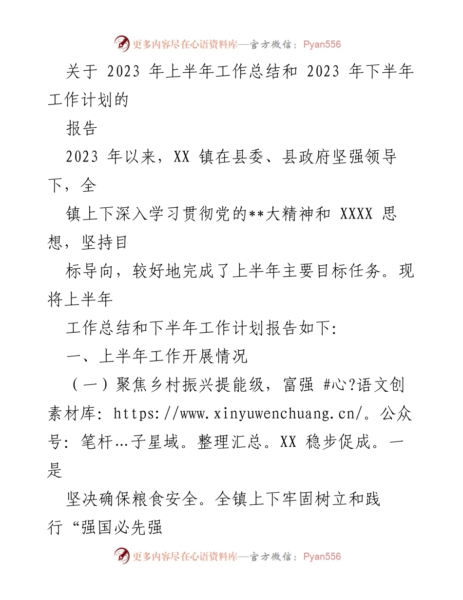 [工作总结] 会议 - 2023年上半年工作总结与下半年工作计划报告.docx_第1页