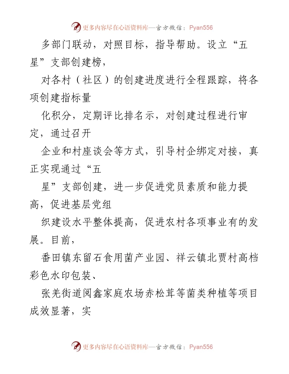 [工作总结] 党建工作 - “五星”支部创建工作推进情况总结.docx_第2页