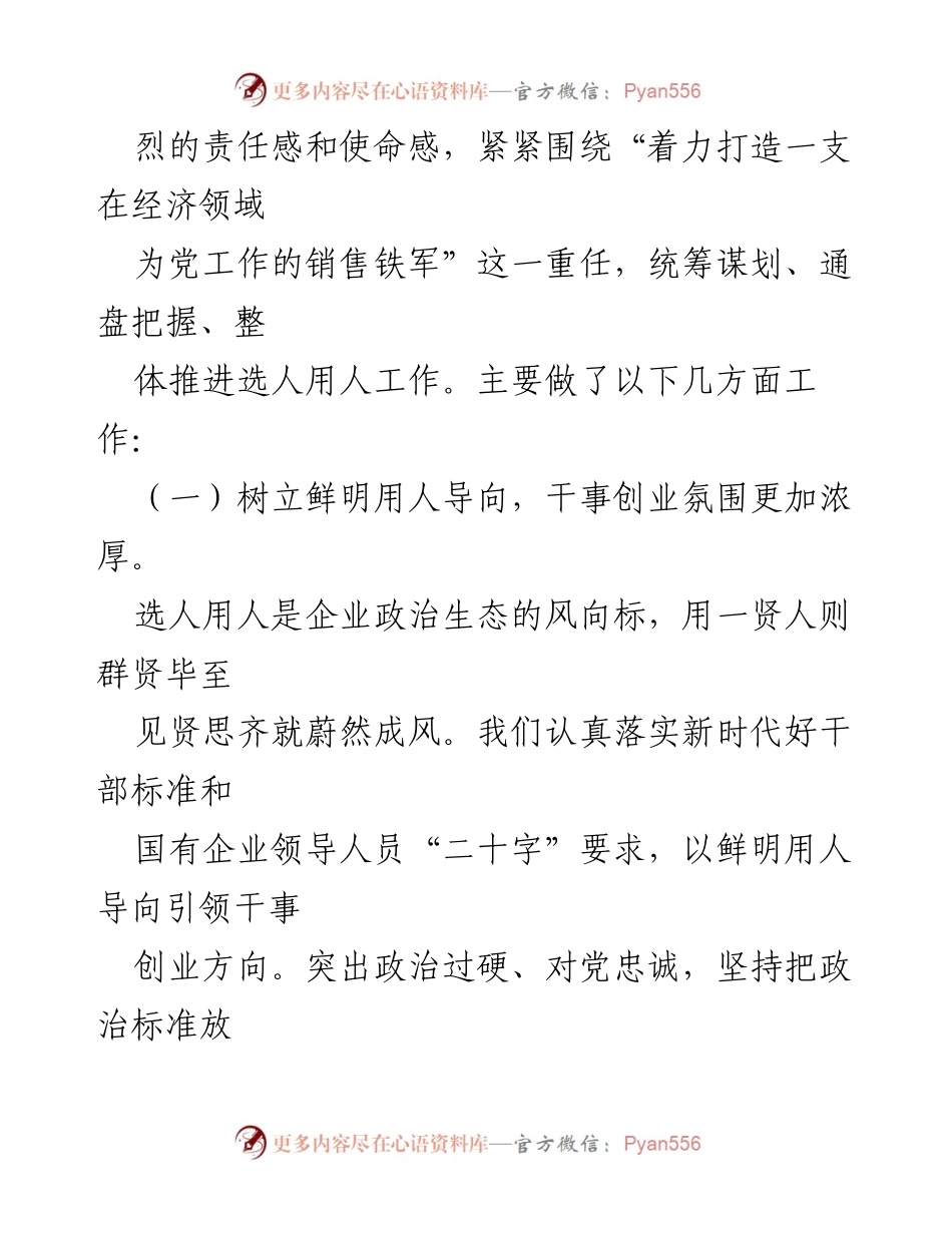 [工作总结] 企业年度工作会议 - 2022年度选人用人工作情况报告_1.docx_第2页
