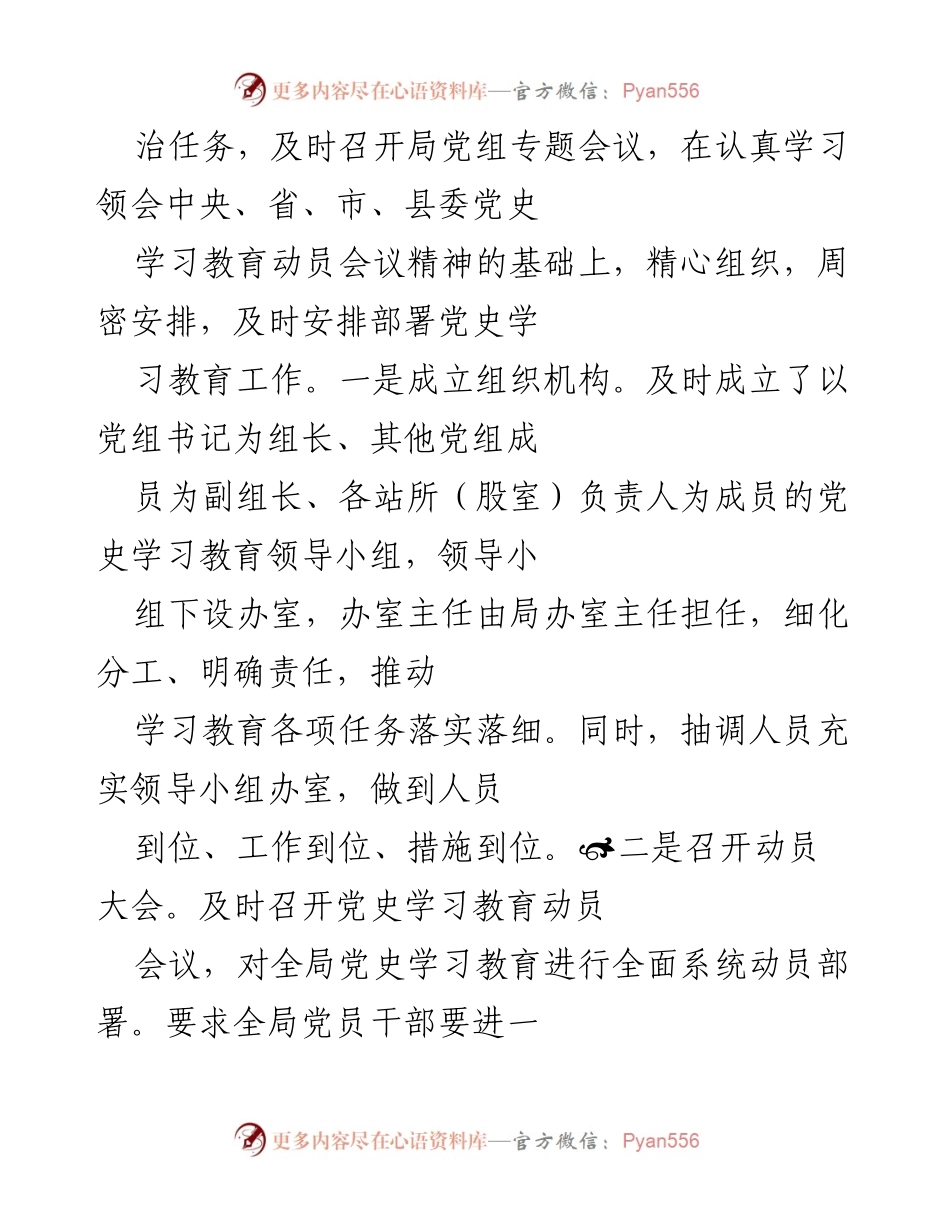 [工作总结] 党史学习教育总结 - X局党史学习教育开展情况总结报告.docx_第2页