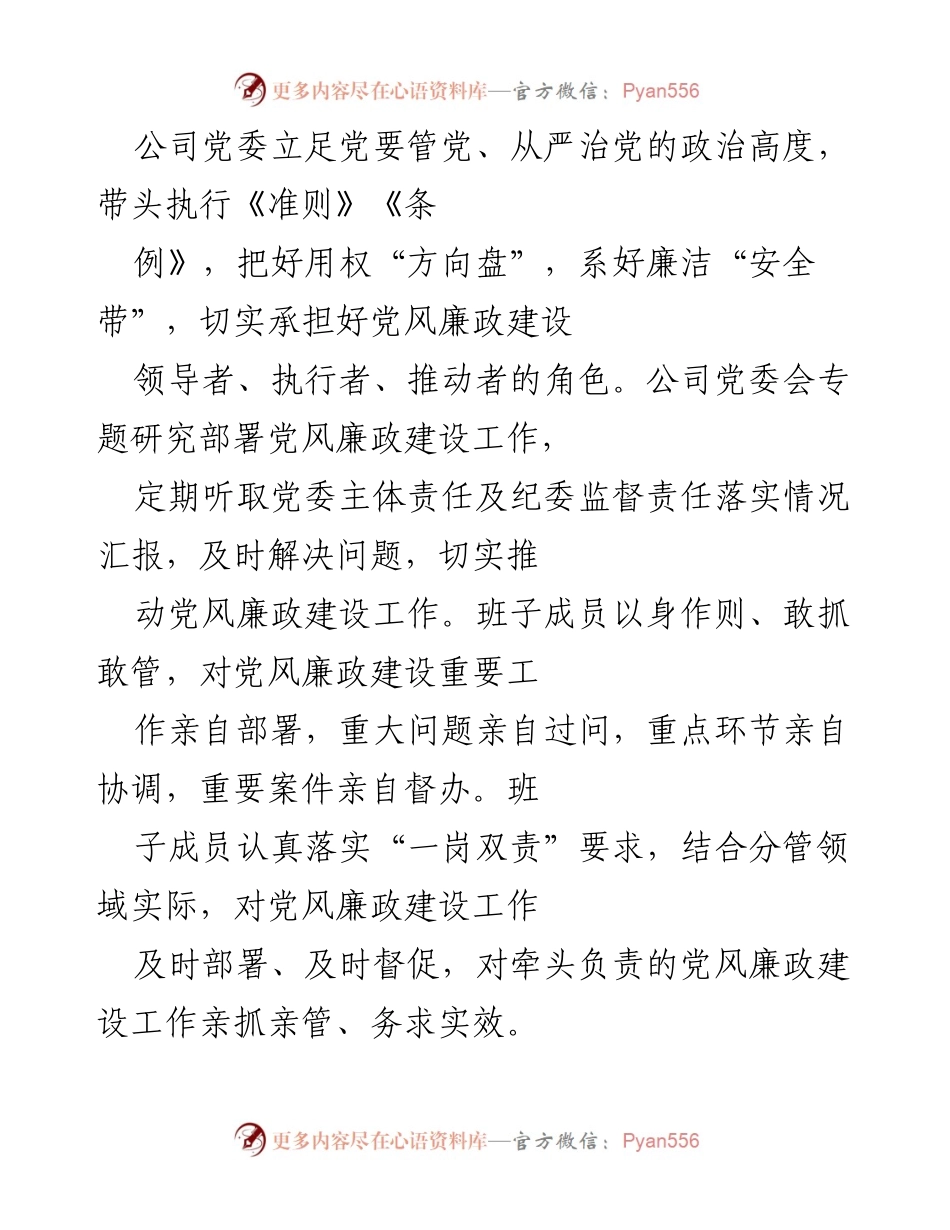 [工作总结] 供电公司党委 - XX县供电公司党委落实主体责任情况总结报告.docx_第2页