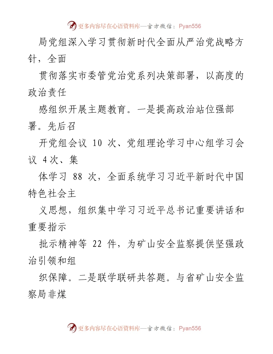 [工作总结] 党建业务融合 - 党建引领下的矿山安全监察工作总结报告.docx_第2页