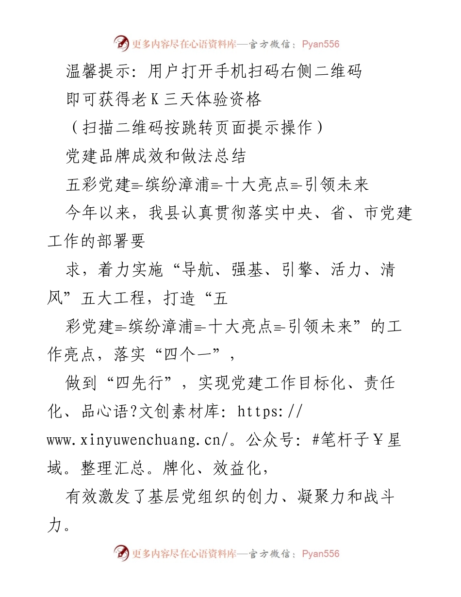 [工作总结] 党建工作 - 五彩党建：缤纷漳浦的十大亮点与成效总结.docx_第1页