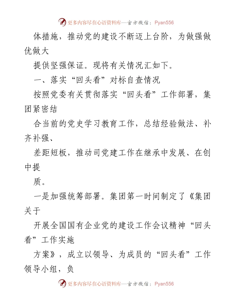 [工作总结] 企业党建工作会议 - 2021年企业党建工作“回头看”情况汇报材料.docx_第2页