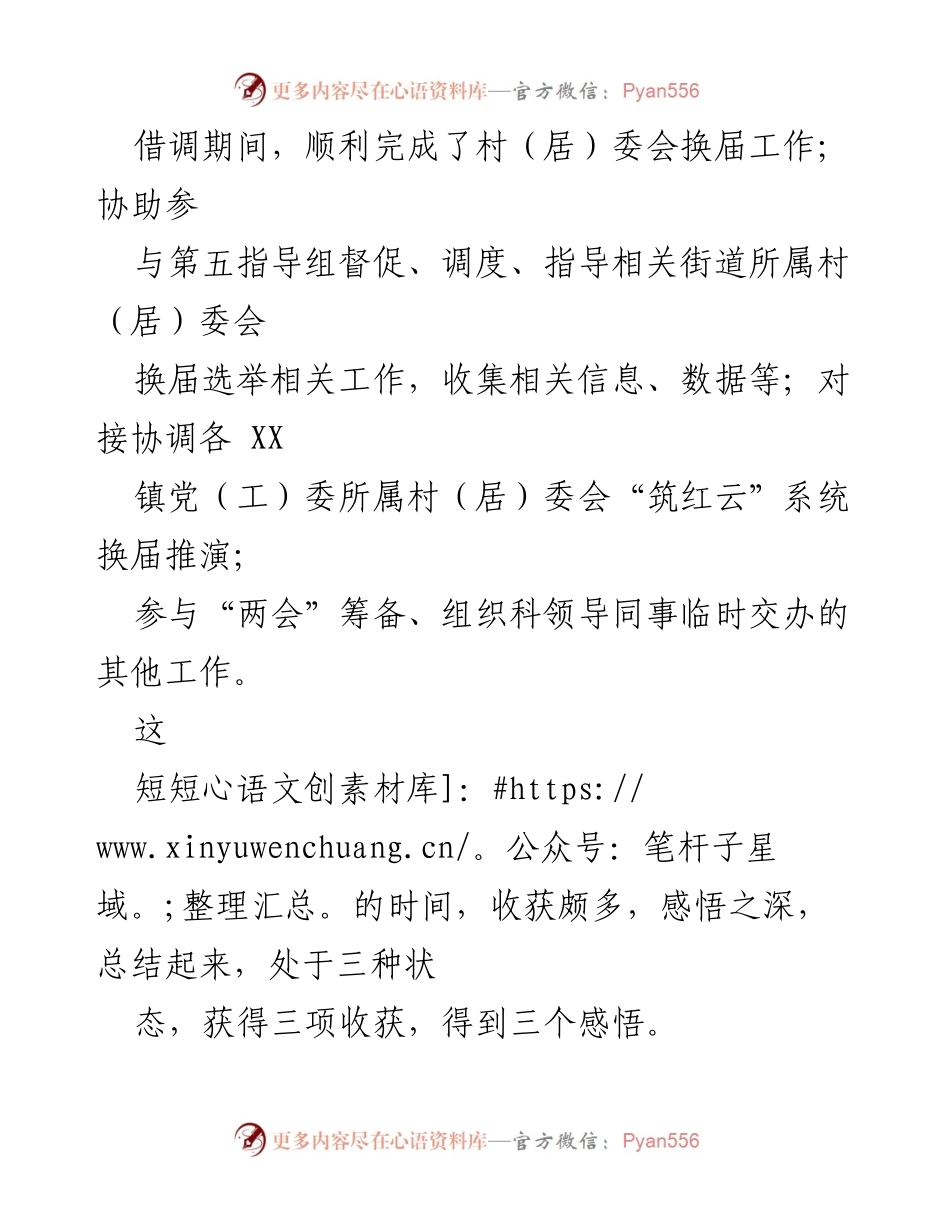 [工作总结] 借调期间 - 借调工作总结与收获感悟.docx_第1页