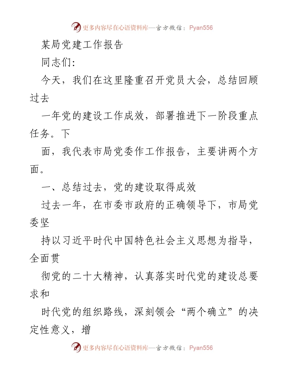 [工作总结] 党员大会 - 党建工作成效与任务部署报告.docx_第1页