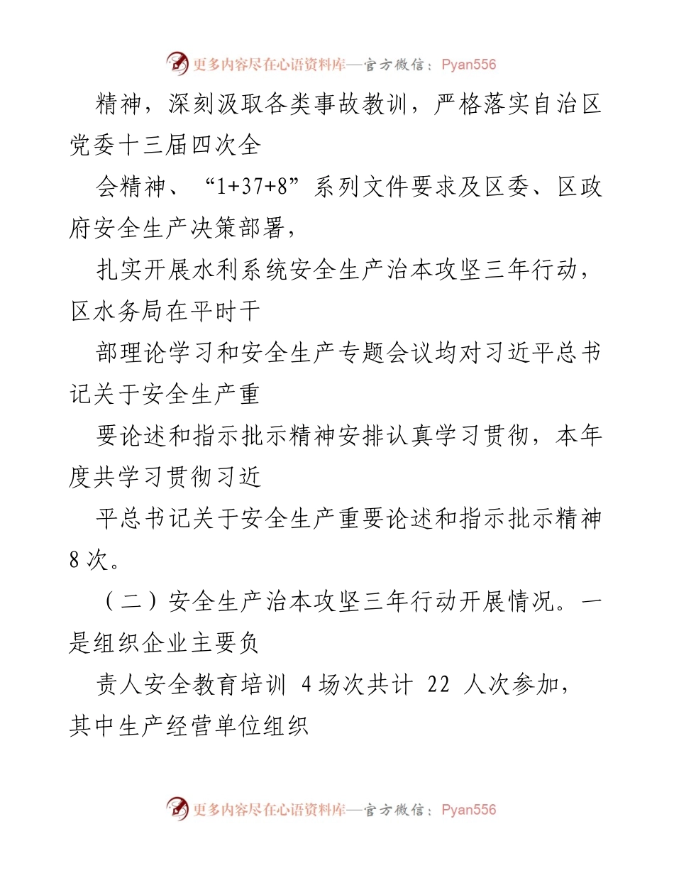 [工作总结] 区水务局 - 2024年上半年安全生产工作总结及下半年思路.docx_第2页