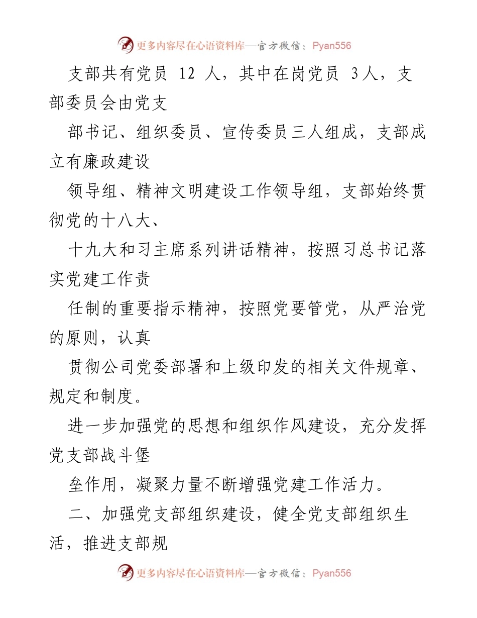 [工作总结] 公司支部 - 2023年公司支部党建工作总结与计划.docx_第2页