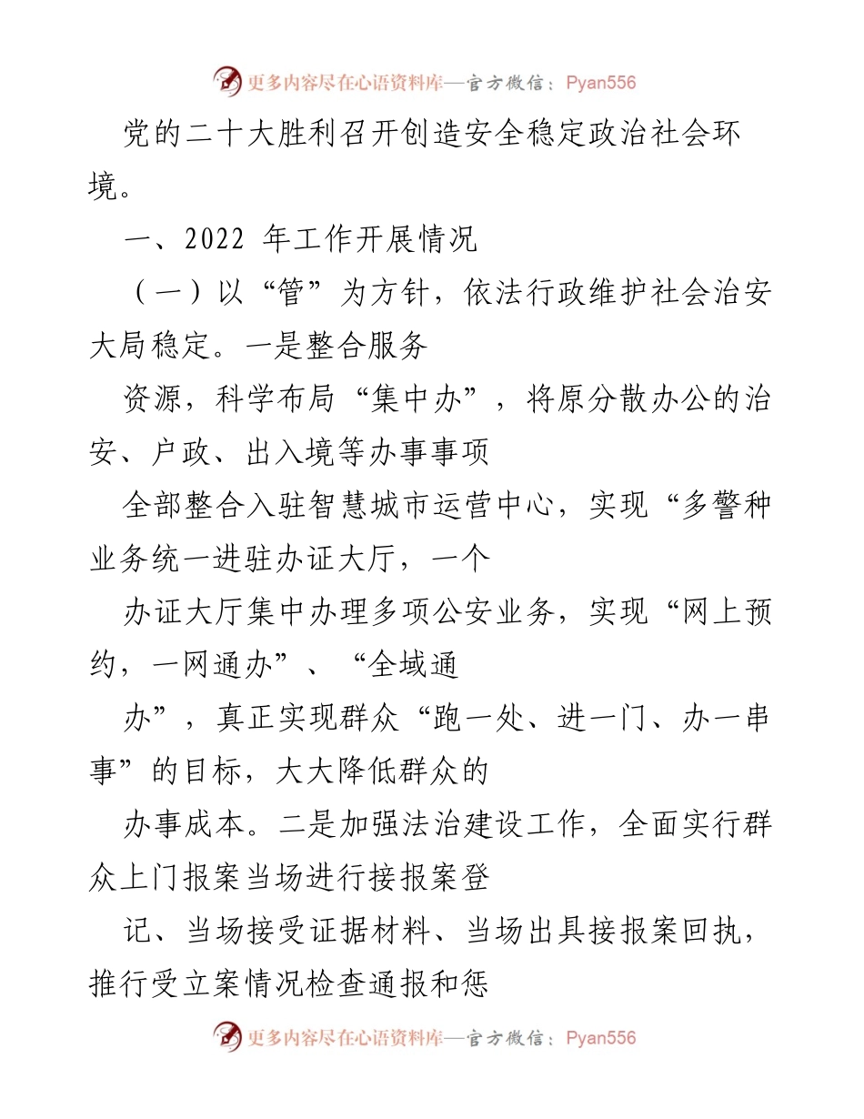 [工作总结] 公安工作 - 2022年公安局工作总结与2023年工作谋划.docx_第2页