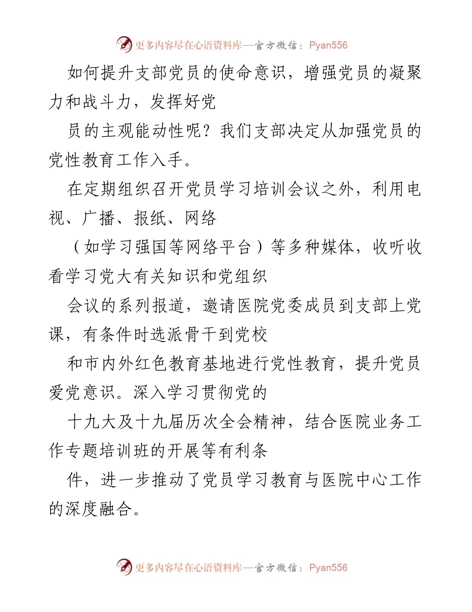 [工作总结] 党支部建设 - 提升党员使命意识，增强凝聚力与战斗力.docx_第2页