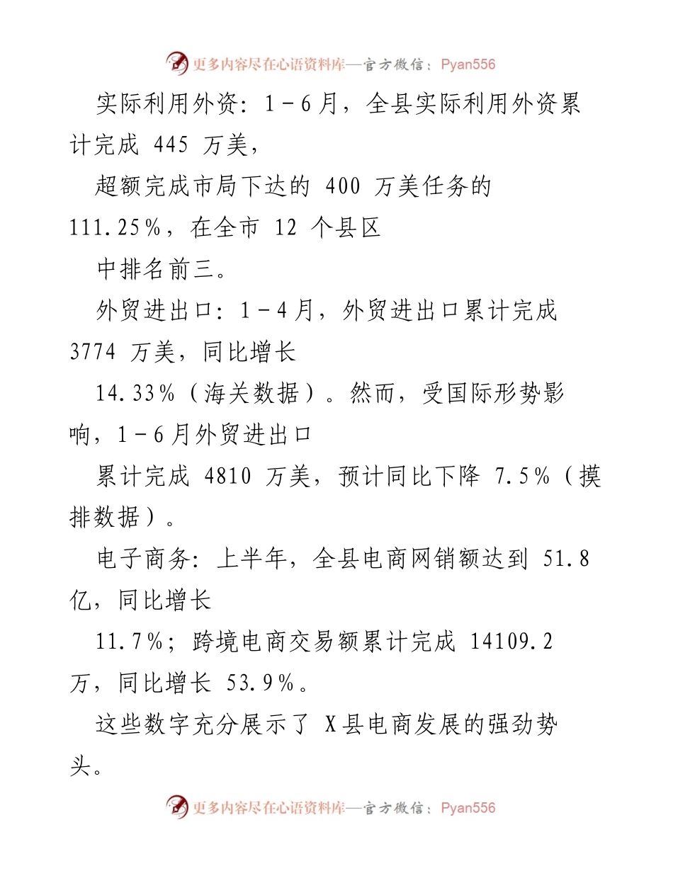 [工作总结] 农村电商 - 2024年上半年X县农村电商工作总结及下半年重点工作.docx_第2页