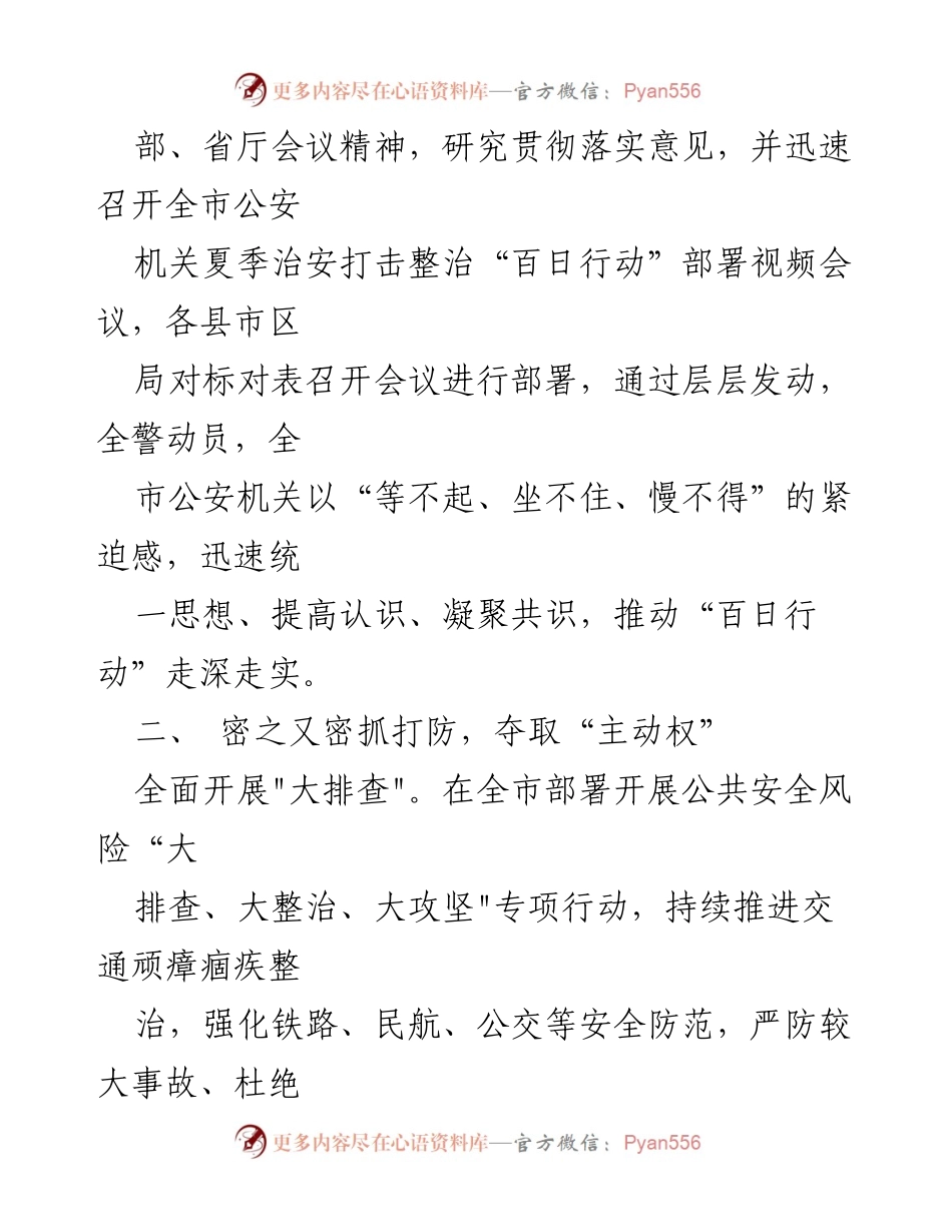 [工作总结] 公安局 - 2023年夏季治安打击整治“百日行动”进展情况汇报.docx_第2页