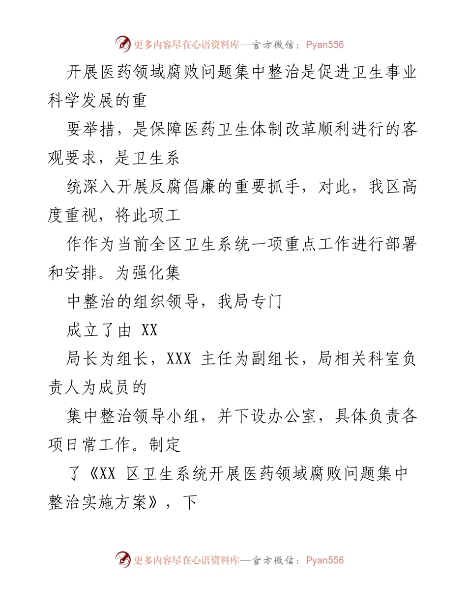 [工作总结] 医药领域腐败整治 - 2024年医药购销及医疗服务腐败问题集中整治工作总结报告.docx_第2页