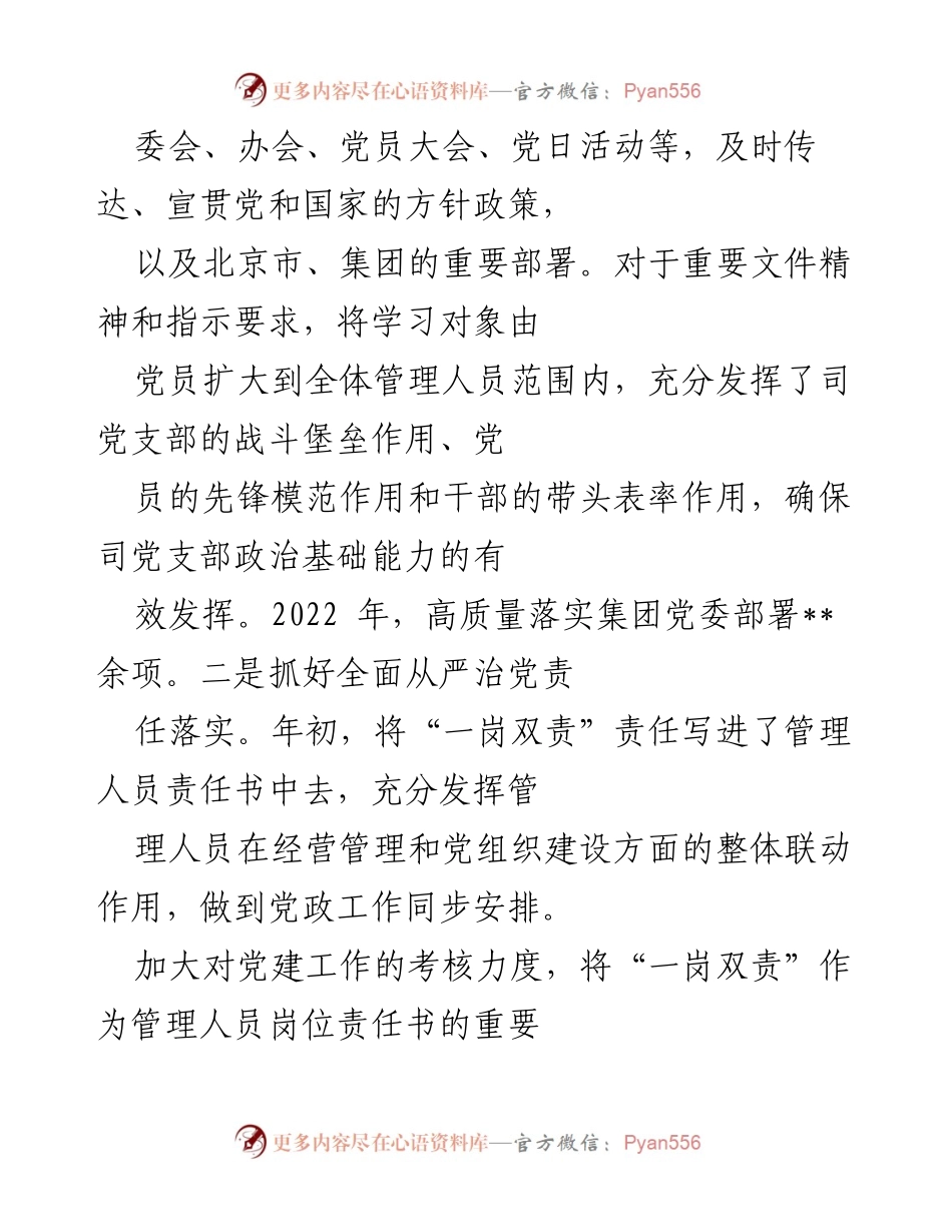 [工作总结] 党支部 - 2022年全面从严治党工作总结报告.docx_第2页