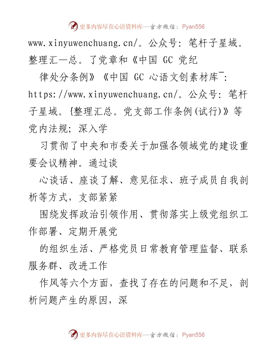 [工作总结] 党支部组织生活会 - 支部委员班子对照检查情况报告及改进措施.docx_第2页