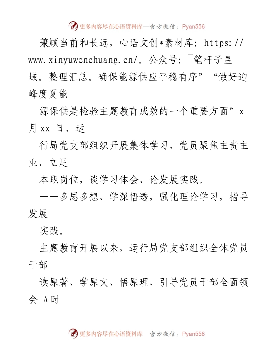 [工作总结] 党支部主题教育 - 运行局党支部主题教育工作总结与实践探索.docx_第2页