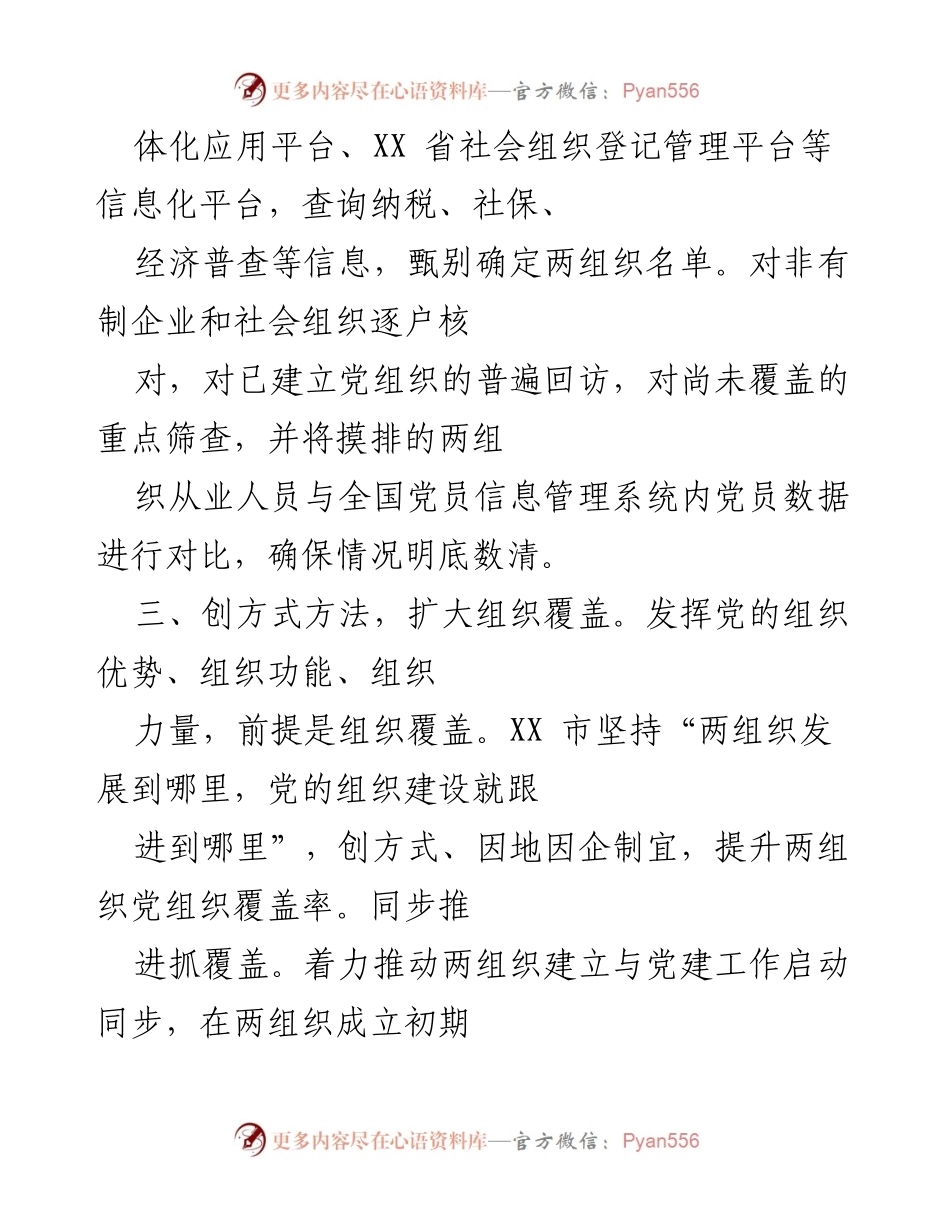 [工作总结] 党建工作推进 - 加强两组织党组织建设，提升覆盖率与管理水平.docx_第2页