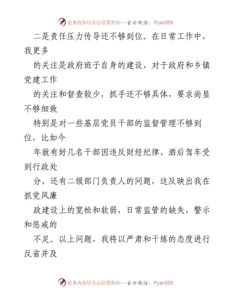 [工作总结] 党风廉政建设 - 以身作则与廉洁自律问题反思与整改措施.docx_第2页