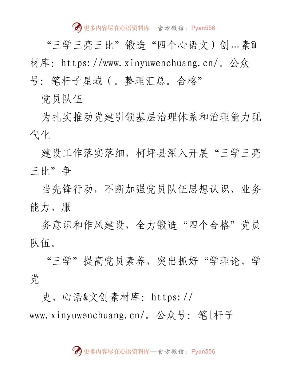 [工作总结] 党建活动 - 深入推进“三学三亮三比”行动，锻造“四个合格”党员队伍.docx_第1页