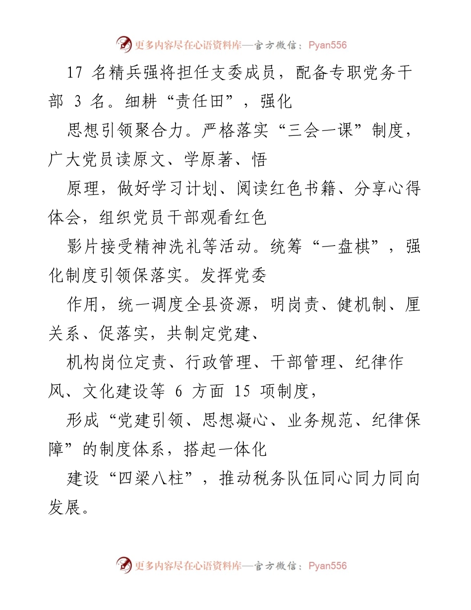 [工作总结] 党建活动 - “五彩党建铸税魂”推动税务事业发展总结.docx_第2页