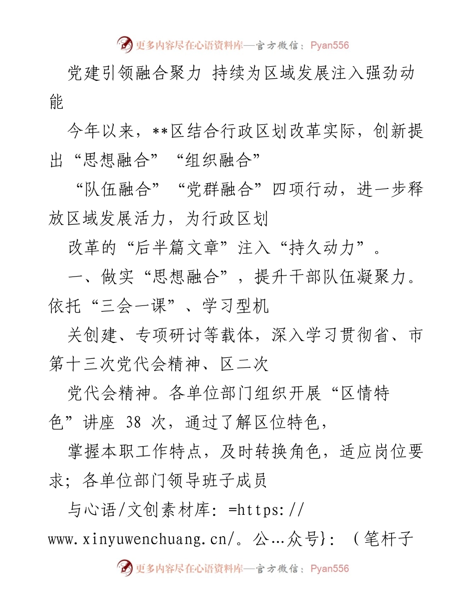 [工作总结] 党建活动 - 党建引领区域发展新动力.docx_第1页