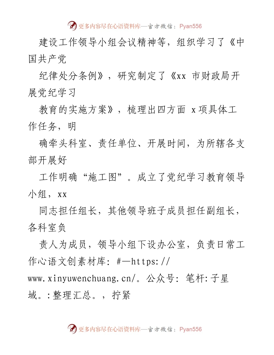 [工作总结] 党纪学习教育 - 市财政局党纪学习教育情况汇报.docx_第2页