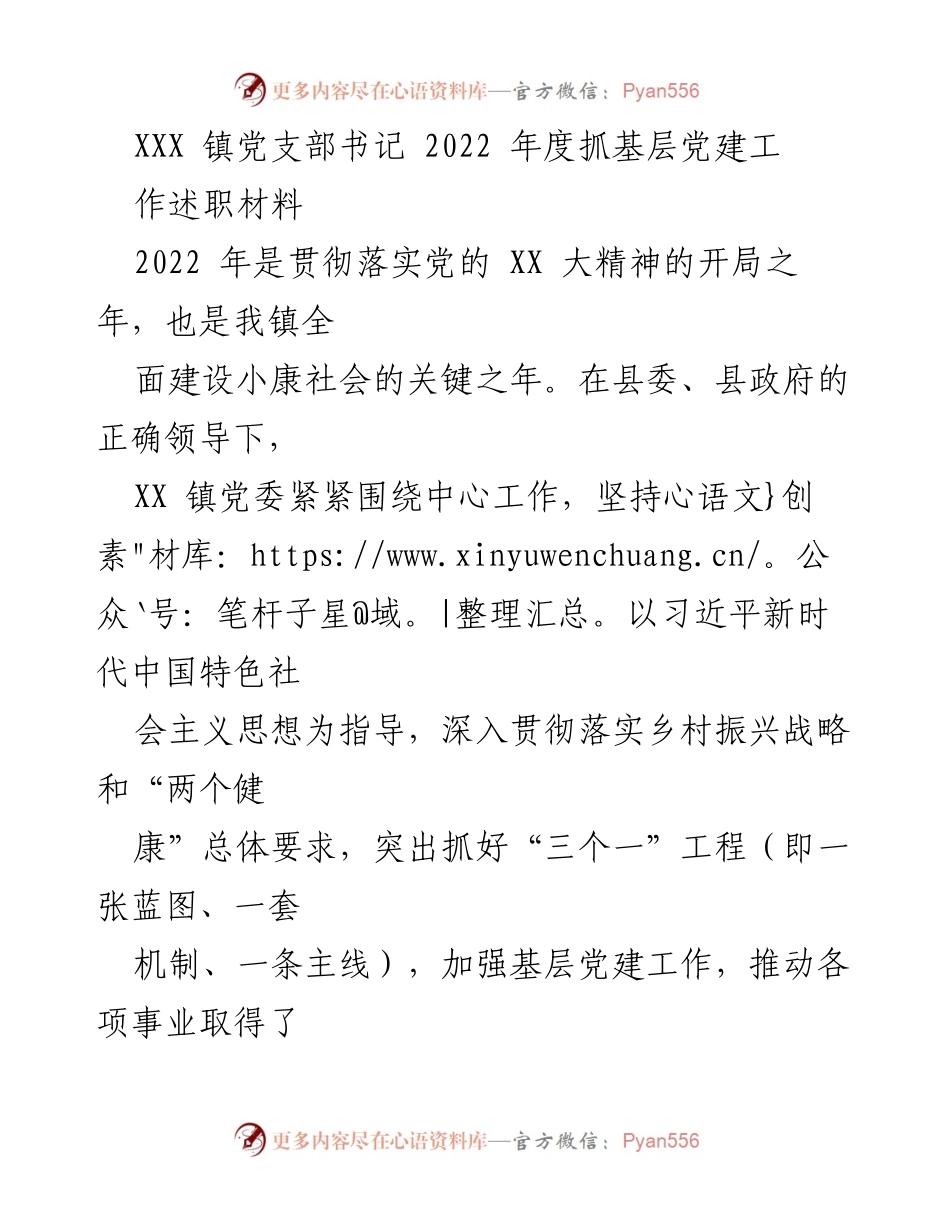 [工作总结] 党支部书记述职 - 2022年度基层党建工作总结报告.docx_第1页