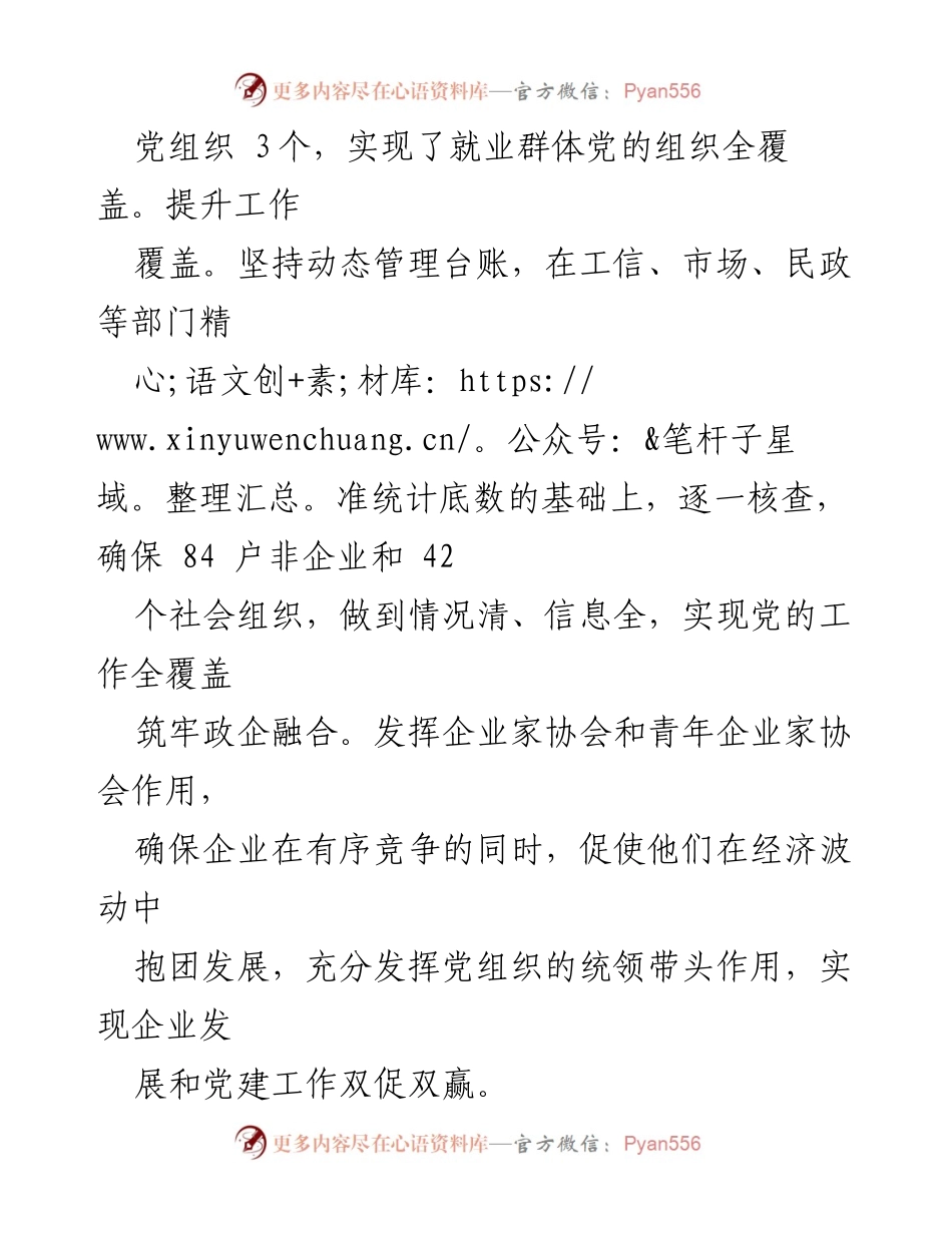 [工作总结] 党建工作汇报 - 提升“两”组织党建工作水平的实践与成效.docx_第2页
