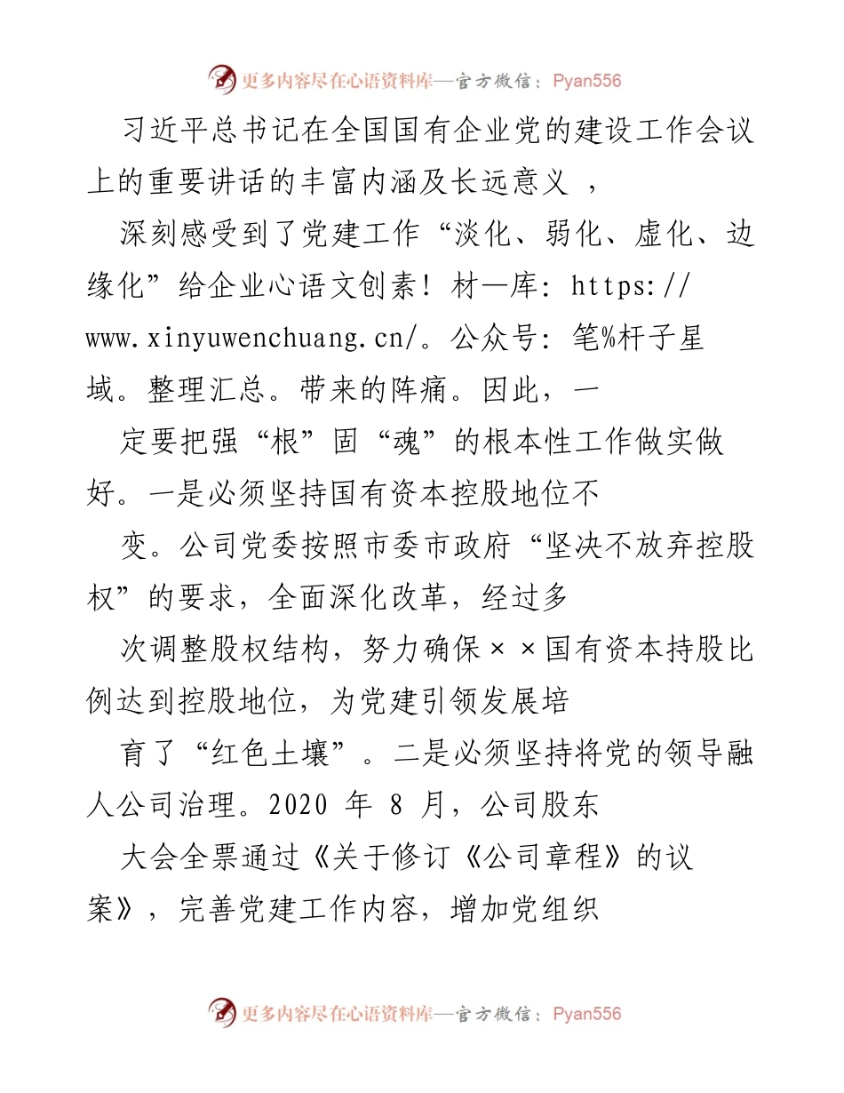 [工作总结] 公司党建工作 - 公司党建工作建设情况汇报.docx_第2页