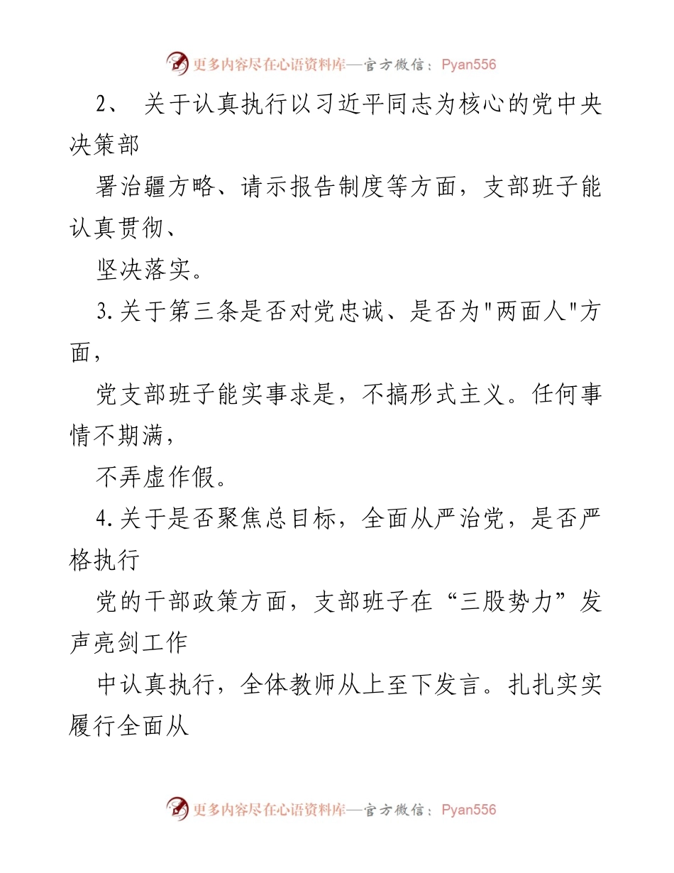 [工作总结] 党支部组织生活会 - 党支部班子问题查摆与整改措施总结.docx_第2页