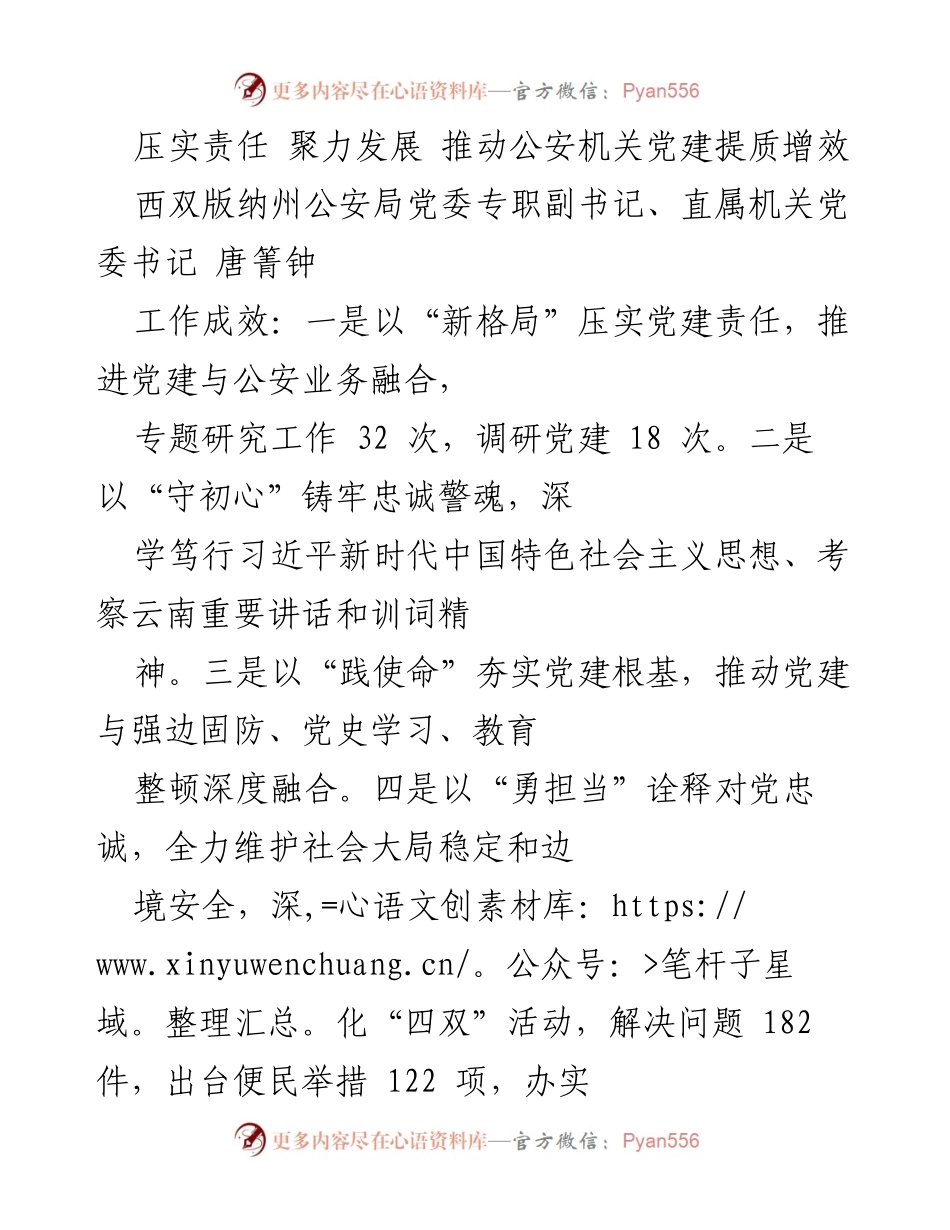 [工作总结] 公安机关党建工作会议 - 推动公安机关党建提质增效的实践与思考.docx_第1页