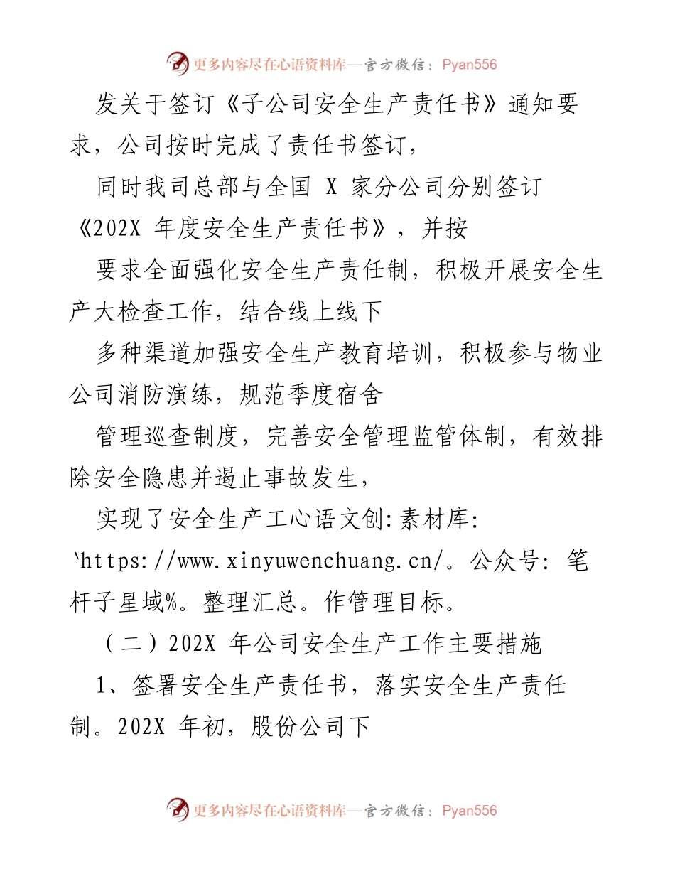 [工作总结] 公司安全生产工作 - 202X年安全生产工作总结及措施落实.docx_第2页