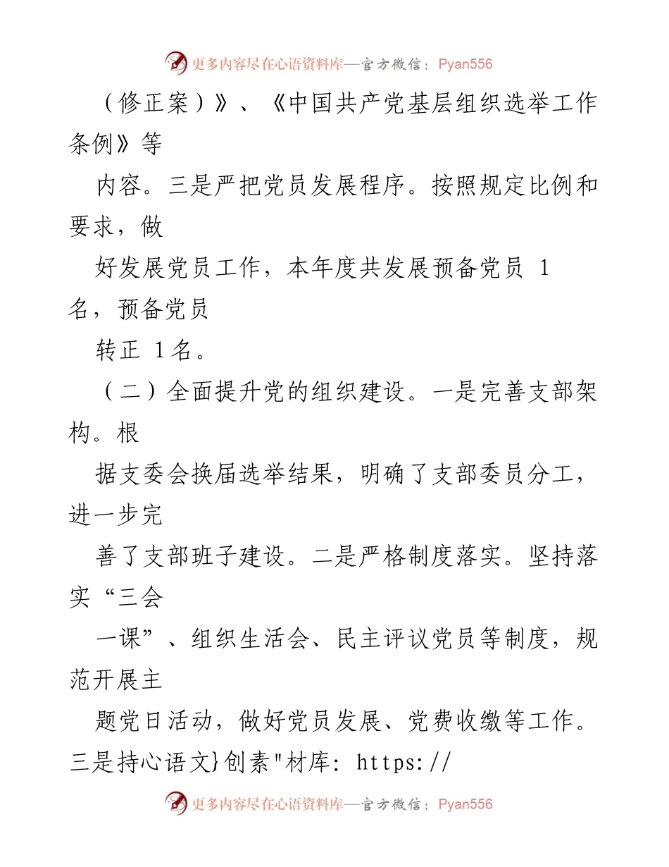 [工作总结] 党支部年度工作 - 2024年度党建工作总结与反思.docx_第2页